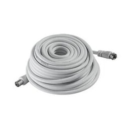 Câble Tv / Sat / Tnt 5m - Fiche Coaxiale 9,52mm + Fiche Vissante Type F