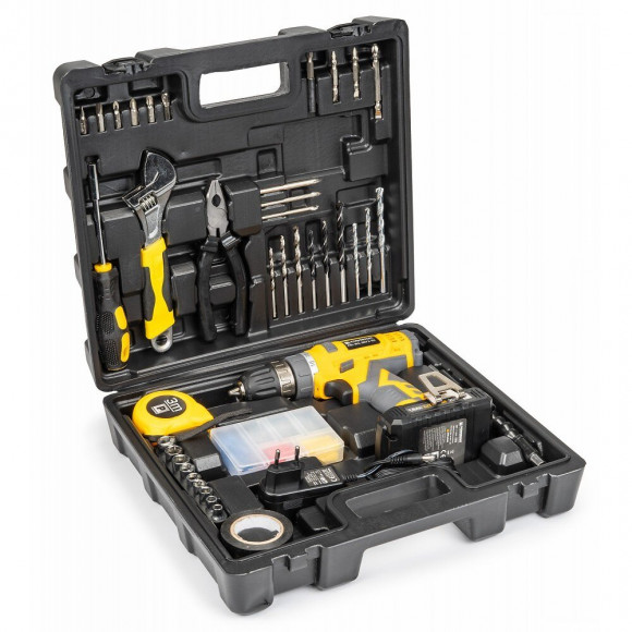 Power Tool - Visseuse Sans Fil + Ensemble D'outils -120 Pcs - 20v - 35nm - Vitesse 350rpm/1350rpm - Jaune