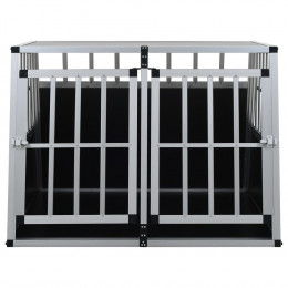 Cage Pour Chien À Double Porte 94 X 88 X 69 Cm - Accessoires Pour Chiens - Niches Pour Chiens - Argent - Argent
