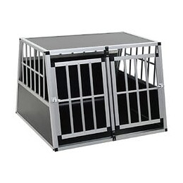 Cage Pour Chien À Double Porte 94 X 88 X 69 Cm - Accessoires Pour Chiens - Niches Pour Chiens - Argent - Argent
