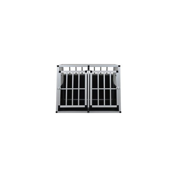Cage Pour Chien À Double Porte 94 X 88 X 69 Cm - Accessoires Pour Chiens - Niches Pour Chiens - Argent - Argent
