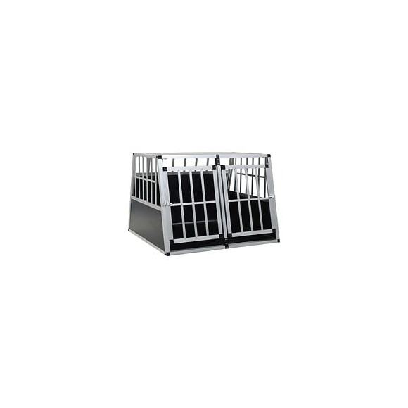 Cage Pour Chien À Double Porte 94 X 88 X 69 Cm - Accessoires Pour Chiens - Niches Pour Chiens - Argent - Argent