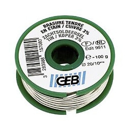 Bobine Pour Brasure Etain / Cuivre, 100 G, Geb