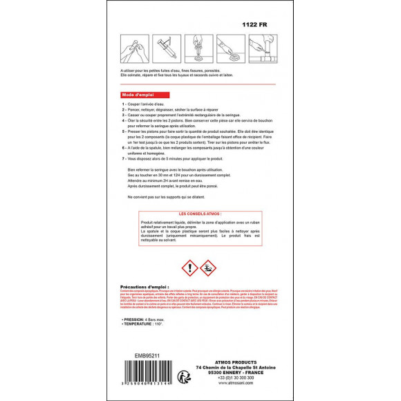 Soudure À Froid, Spécial Cuivre, 200 G, Atmos
