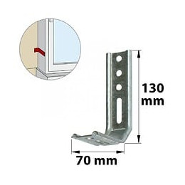 Equerre De Fixation Acier Zingué, H.130 X L.70 X P.30 Mm