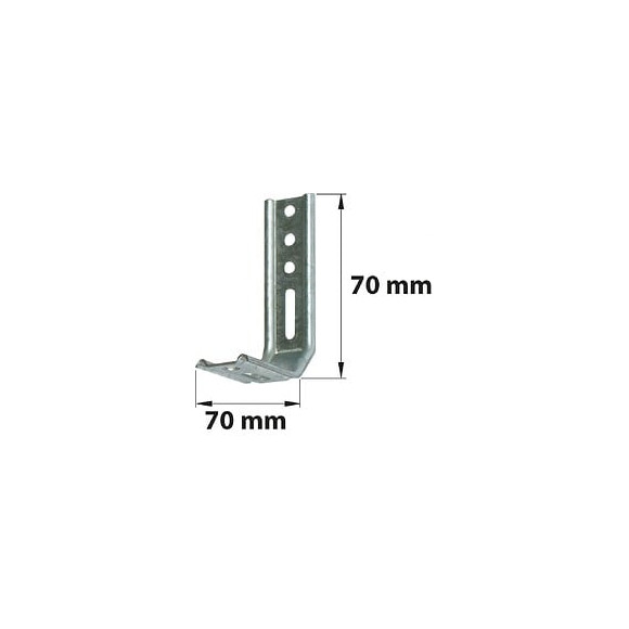Equerre De Fixation Acier Zingué, H.70 X L.70 X P.30 Mm