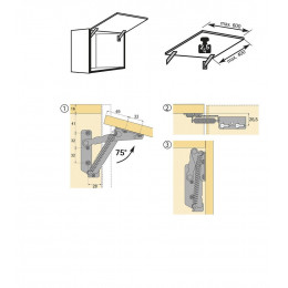 Lot De 2 Compas D'abattant Pour Coffre À Jouets Hettich, L.135 Mm