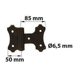 Charnière Forte Acier Prépeint, H.130 X L.95 X P.21 Mm