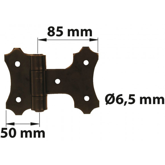 Charnière Forte Acier Prépeint, H.130 X L.95 X P.21 Mm