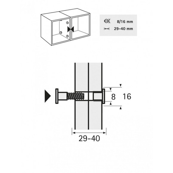 Lot De 10 Vis D'assemblage Plastique Brut Hettich, L.40 Mm