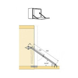 Lot De 2 Compas D'abattant Pour Porte De Meuble Hettich, L.250 Mm