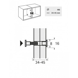Lot De 10 Vis D'assemblage Plastique Brut Hettich, L.45 Mm