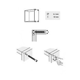 Lot De 16 Vis D'assemblage Avec Cache Acier Chromé Hettich, L.50 Mm