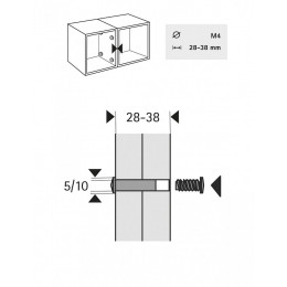 Lot De 10 Vis D'assemblage Acier Nickelé Hettich, L. 28mm À 38 Mm