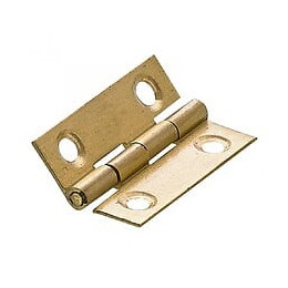 Lot De 2 Charnières Universelles Laiton Pour Meuble, L.38 X L.25 Mm