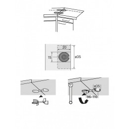Lot De 2 Raccords De Plan De Travail Acier Chromé Hettich, L.100 Mm