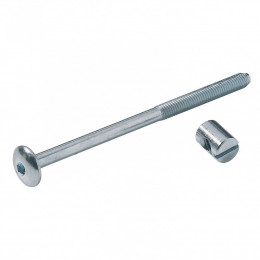 Lot De 4 Vis D'assemblage Tête Plate Et Piston Acier Zingué Hettich, L.100 Mm