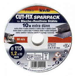 10 Disques À Tronçonner Métaux 115x1,2 Pour Meuleuse