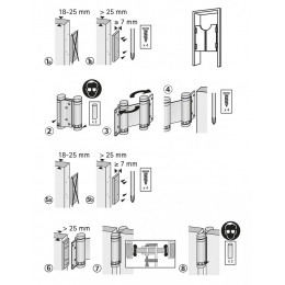 Paumelle Acier Pour Portes Va-et-vient Hettich, L.75 X L.30 Mm