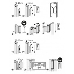 Paumelle Acier Pour Portes Va-et-vient Hettich, L.75 X L.30 Mm