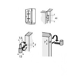 Lot De 2 Fiches À Visser Hettich, Acier Zingué, H.39 X L.13 Mm