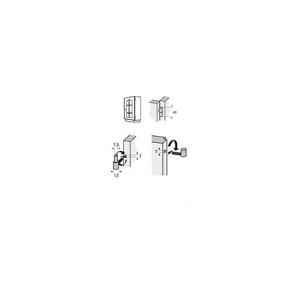 Lot De 2 Fiches À Visser Hettich, Acier Zingué, H.39 X L.13 Mm