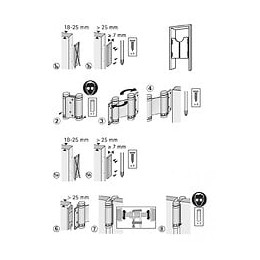 Paumelle Acier Pour Portes Va-et-vient Hettich, L.75 X L.30 Mm