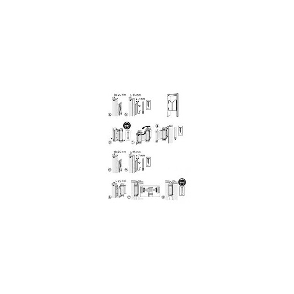 Paumelle Acier Pour Portes Va-et-vient Hettich, L.75 X L.30 Mm