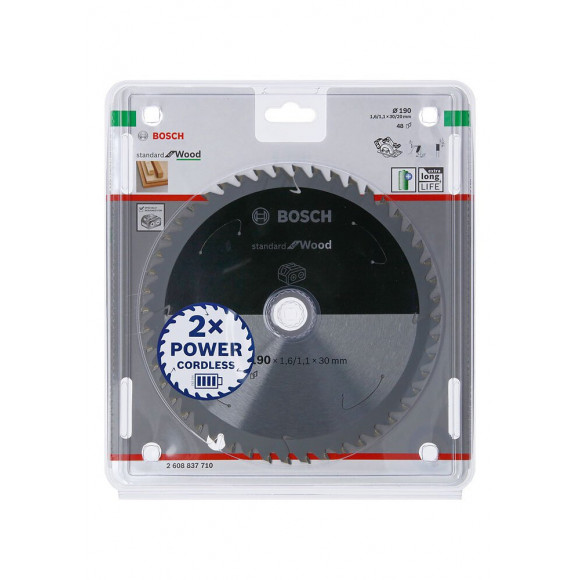 Lame De Scie Circulaire Bosch Bois190 X 30 X 48t Pour Outil Sans Fil