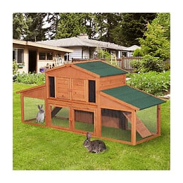 Clapier Cage À Lapins Rongeurs Poulailler Xxl 2 Étages 2 Enclos Tiroir Déjection 2,27l X 0,70l X 1h M Bois Massif Pin