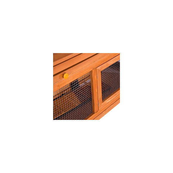 Cage A Lapin Poulailler Clapier En Bois De Pin De Grande Taille Avec 2 Etages 120x48x100 Cm