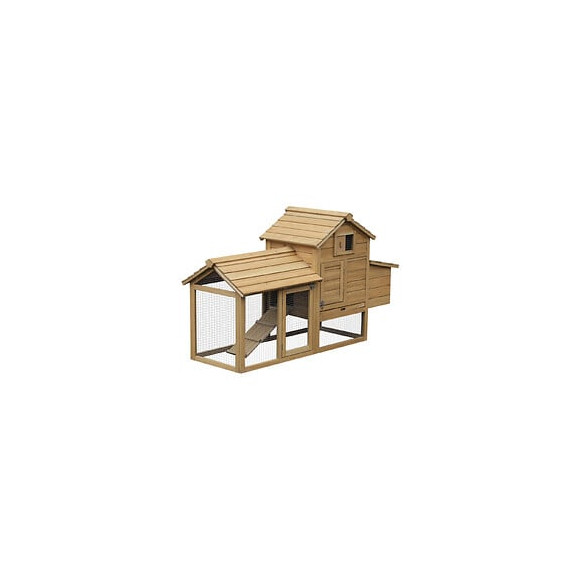 Petit Poulailler Cottage Cage À Poules Sur Pied Dim. 151l X 54l X 87h Cm Multi-équipement Bois Massif De Pin