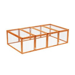 Clapier Cage À Lapins Extérieur Intérieur Pliable 2 Portes Supérieures 181l X 100l X 48h Cm Bois Massif Pin