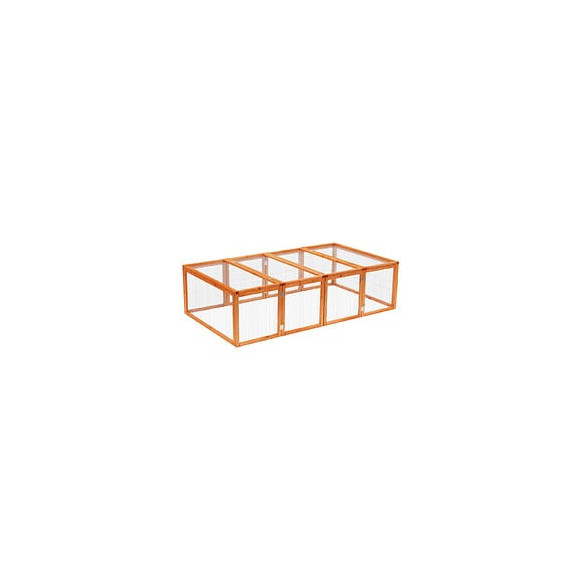 Clapier Cage À Lapins Extérieur Intérieur Pliable 2 Portes Supérieures 181l X 100l X 48h Cm Bois Massif Pin