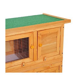 Clapier À Lapin Cage À Lapin Double Niveau Plateaux Coulissants 4 Portes Verrouillables Toit Ouvrant 90l X 45l X 90h Cm