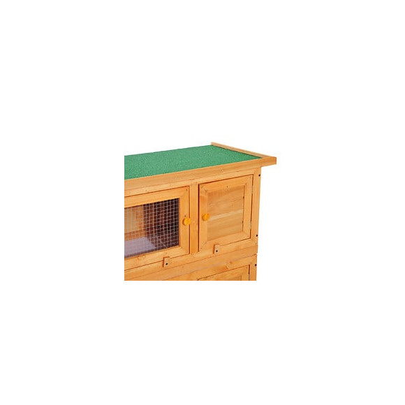 Clapier À Lapin Cage À Lapin Double Niveau Plateaux Coulissants 4 Portes Verrouillables Toit Ouvrant 90l X 45l X 90h Cm