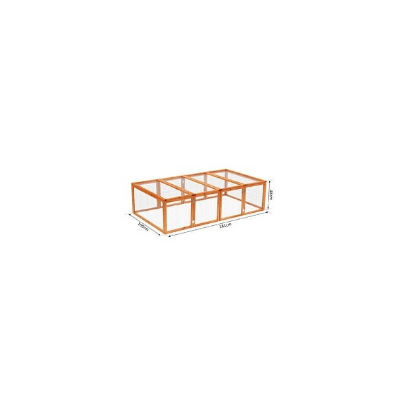 Clapier Cage À Lapins Extérieur Intérieur Pliable 2 Portes Supérieures 181l X 100l X 48h Cm Bois Massif Pin