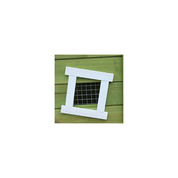 Clapier Cage À Lapins Style Cabane Et Pré Dim. 155l X 55l X 65h Cm Multi-équipement Bois Massif Pin Vert Blanc