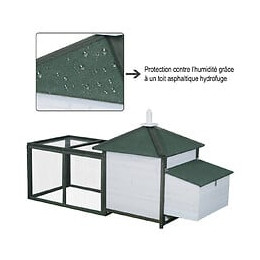 Poulailler Cottage Multi-équipement Perchoir Rampe Pondoir Enclos Tiroir À Déjection 196l X 76l X 97h Cm Bois Massif Pin Ver