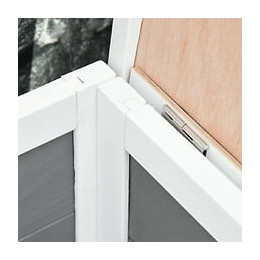 Clapier De Sol Enclos Extérieur Niche Porte Double Toit Ouvrant Fil Métallique Bois Sapin Pré-huilé Peint Gris Blanc