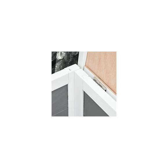 Clapier De Sol Enclos Extérieur Niche Porte Double Toit Ouvrant Fil Métallique Bois Sapin Pré-huilé Peint Gris Blanc