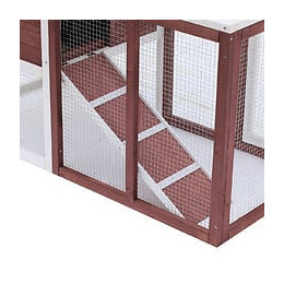 Clapier Cage À Lapins Multi-équipé : Niche Supérieure Avec Rampe, Plateau Excrément, Fenêtre + Enclos  Extérieur Sécuri