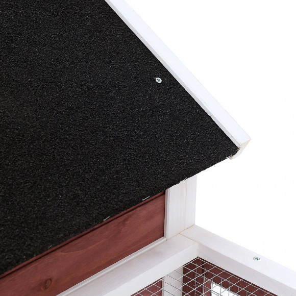 Clapier Cage À Lapins Multi-équipé : Niche Supérieure Avec Rampe, Plateau Excrément, Fenêtre + Enclos  Extérieur Sécuri