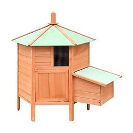 Poulailler Bois De Pin Massif Et Sapin 126x117x125 Cm - Brun - Abris Et Cages Pour Petits Animaux - Brun - Brun