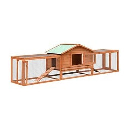 Clapier Pin Massif Et Sapin 303x60x86 Cm - Brun - Accessoires Pour Petits Animaux - Abris Et Cages Pour Petits Animaux - Brun -