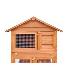 Cage Clapier Extérieur En Bois Pour Lapins 3 Etages - Brun