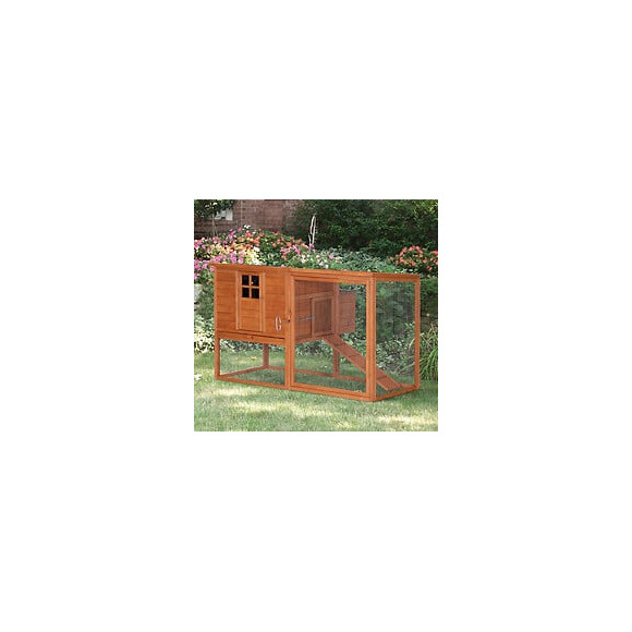 Poulailler Cottage Cage À Poules Sur Pied Dim. 168l X 110l X 101h Cm Multi-équipement Bois Sapin Lasuré