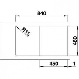 Blanco Lemis 45s-if - Evier - Inox Brosse - 1 Cuve - Reversible - Vidage Auto - A Encastrer A Fleur De Plan