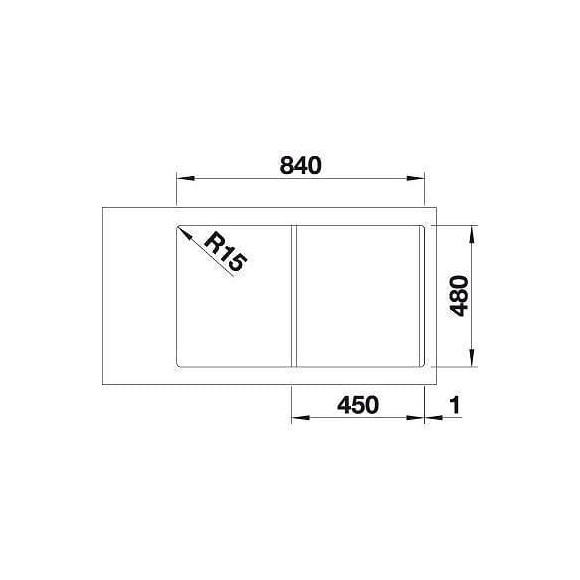 Blanco Lemis 45s-if - Evier - Inox Brosse - 1 Cuve - Reversible - Vidage Auto - A Encastrer A Fleur De Plan