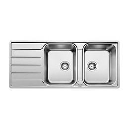Blanco Lemis 8s-if - Evier  - Inox Brosse - 2 Cuves - Egouttoir Reversible - Vidage Auto - A Encastrer A Fleur De Plan